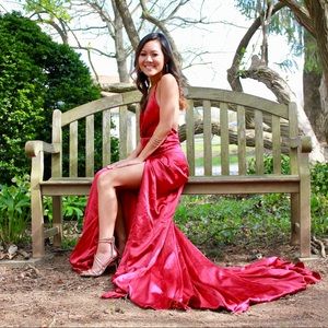 Guinevere Satin Gown Red - Alamour The Label